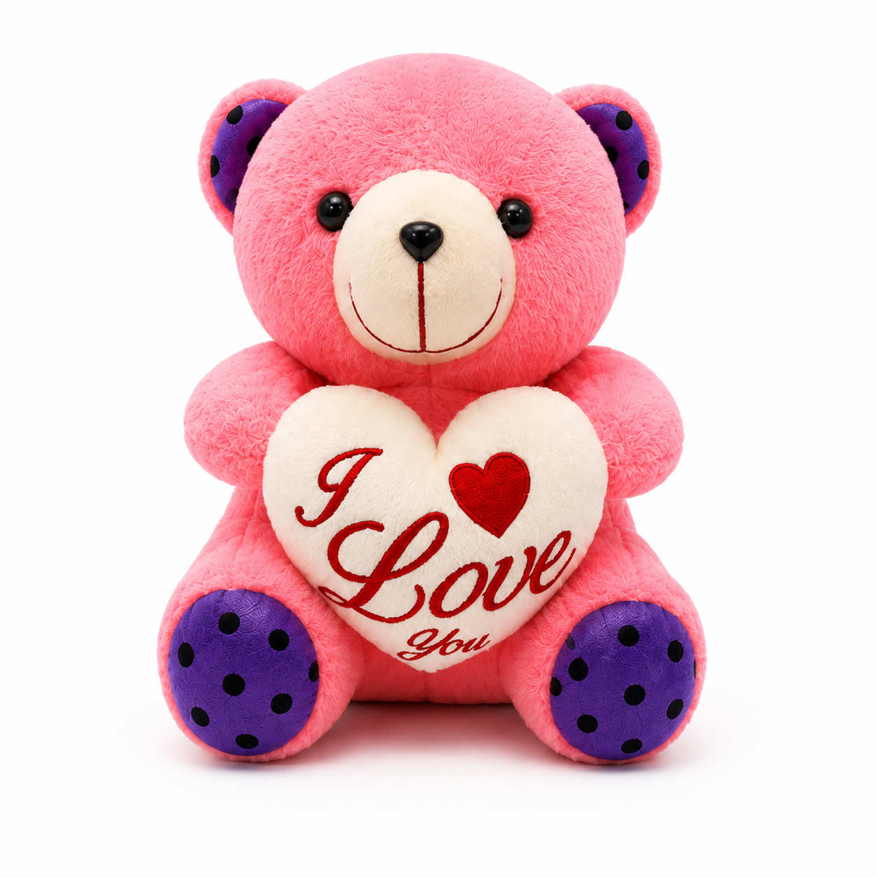 Pink “I Love You” Teddy Bear – Soft Plush Gift Toy 🧸💗