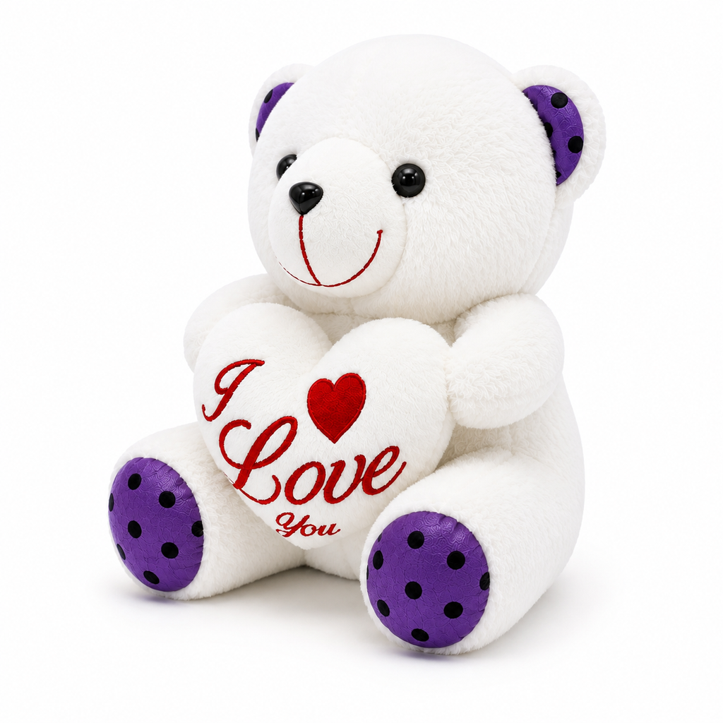 White  “I Love You” Teddy Bear – Soft Plush Gift Toy 🧸💗