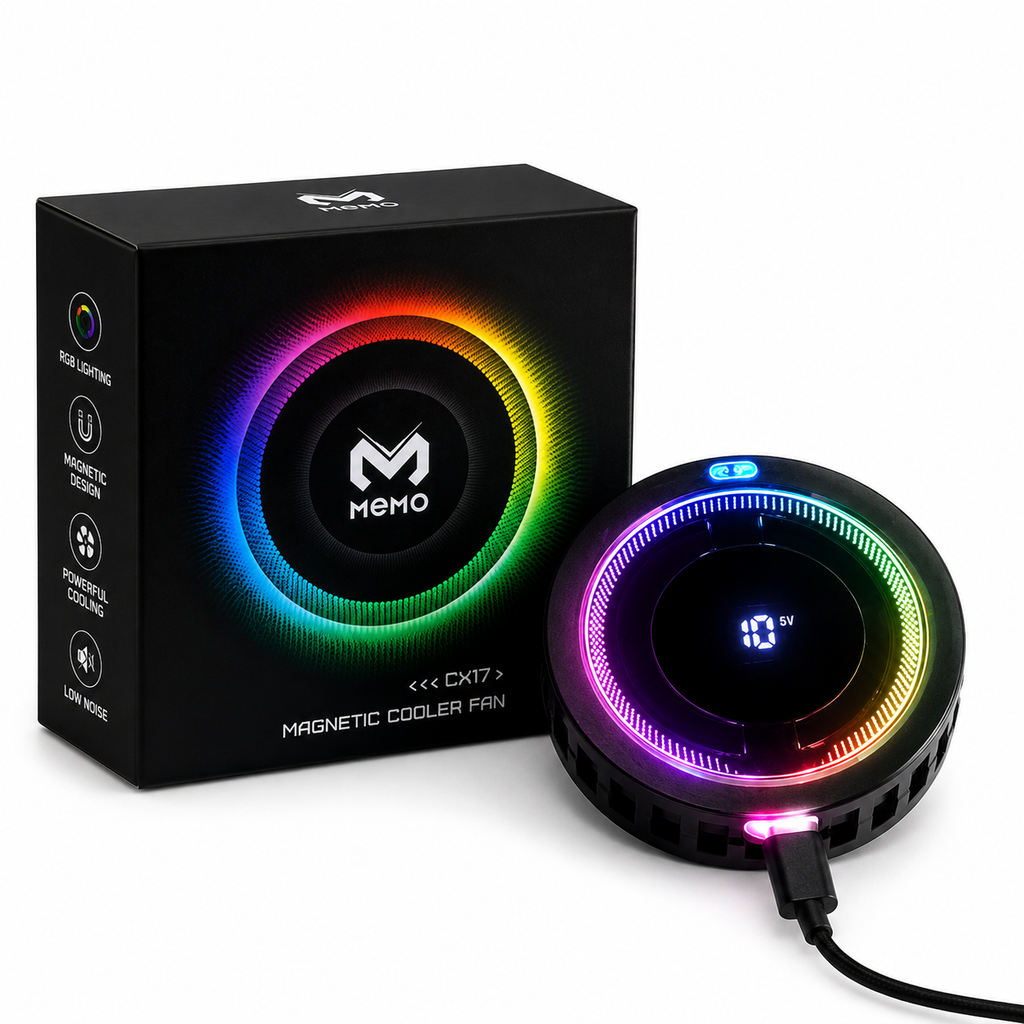 MEMO CX17 Magnetic RGB Phone Cooler Fan ❄️📱🌈