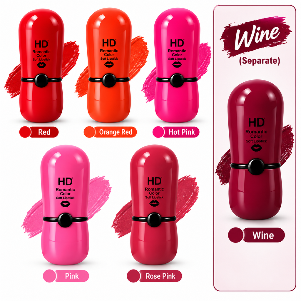 HD Romantic Color Soft Lipstick – Wine Shade 🍷💄 HD Romantic Color Soft Lipstick – Wine Shade 🍷💄