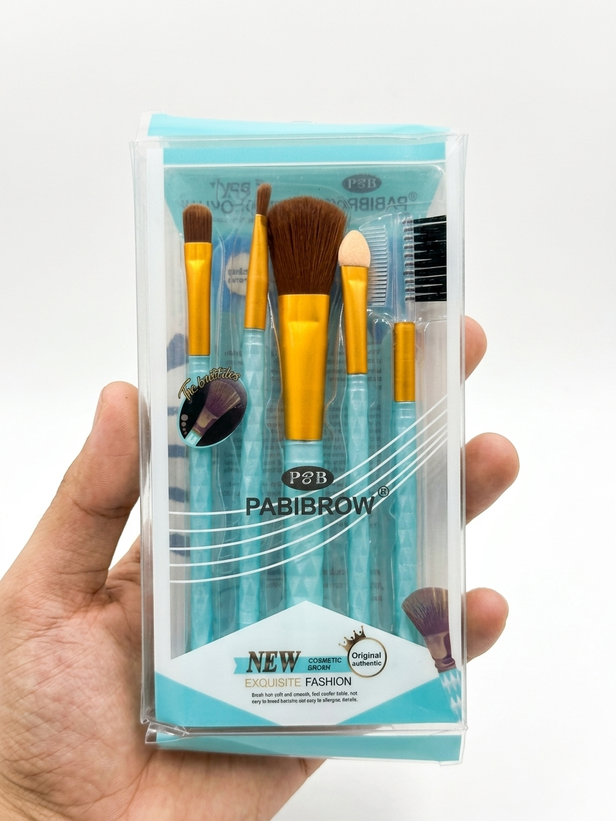 Piece Glitter Makeup Brush Set with Eyebrow Comb