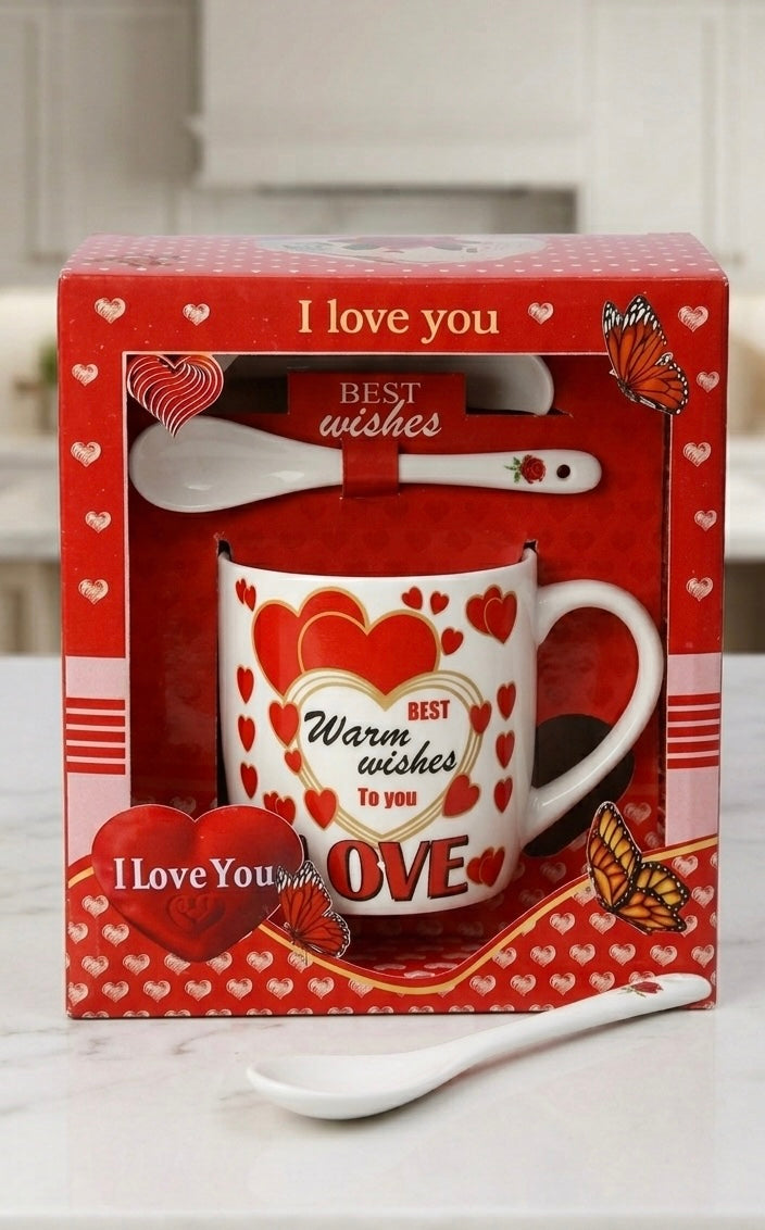 Premium Ceramic Happy Birthday Gift Mug with Spoon & Gift Box