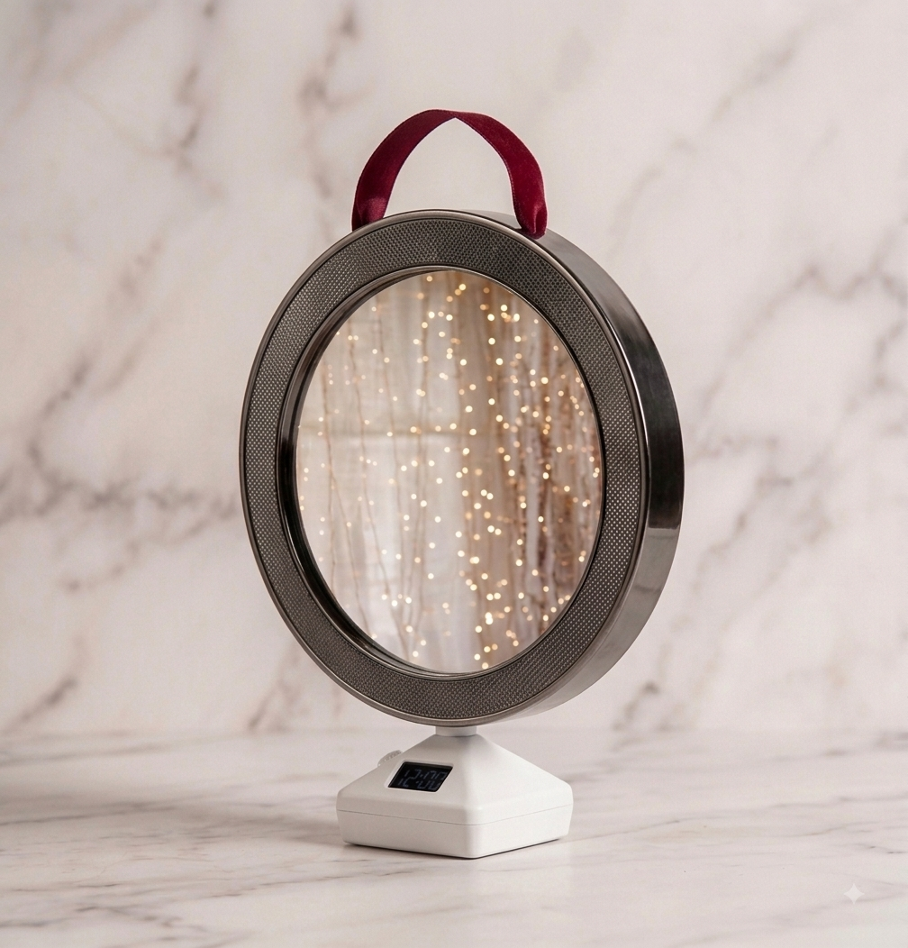 2-in-1 Magic Mirror & Photo Frame with LED Lights & Digital Clock