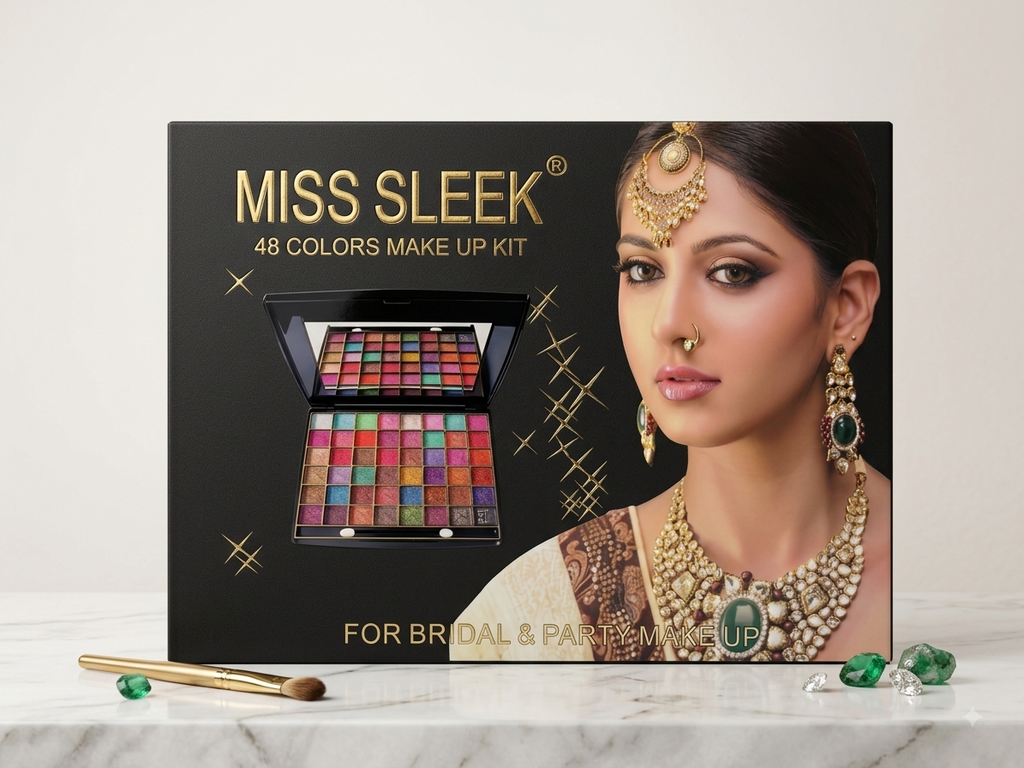 Miss Sleek 48 Color Eyeshadow Palette – Professional Bridal & Party Makeup Kit